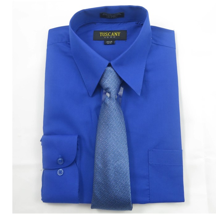 Royal blue mens dress shirt