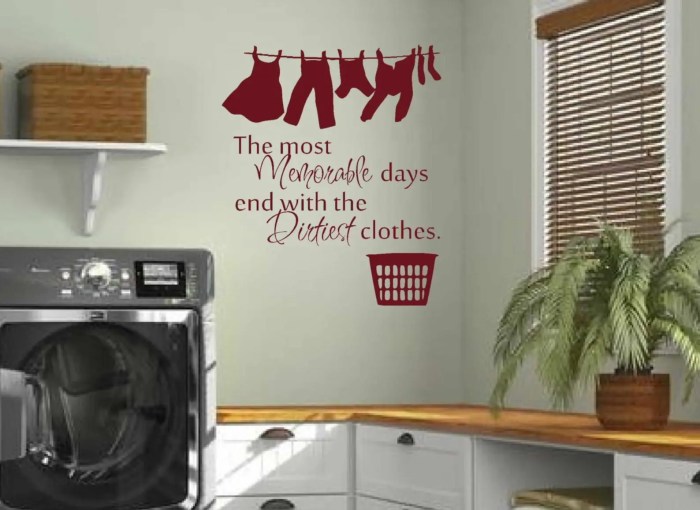 How to decorate laundry room walls