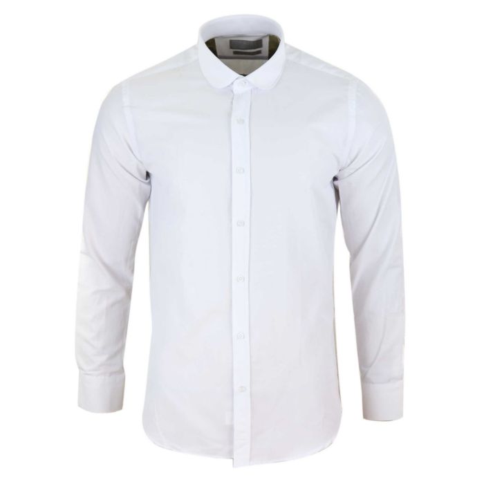 White collar dress shirt mens